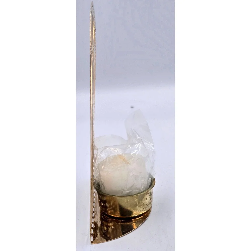 Solid Brass Vintage Yulelite Halo Effect Christmas Tree Tealight‎ Holder